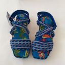 Farm Rio  Blue macaw platform sandals 8 NWT Photo 4