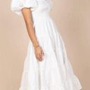 Petal and Pup  ANNETTE PUFF SLEEVE SHIRRED MIDI DRESS - WHITE Photo 10