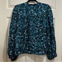 Who What Wear Womens  NWT Green Floral Button Down Puff Sleeve Blouse Top Size XL Photo 4