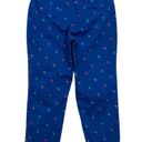 Talbots  Multi Color Flamingo Print Blue Capri Pants Size 8Petite Photo 1