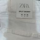 ZARA NWT  Women's Join Life Hi Rise Split Skinny Stretch White Jeans Size 10 Pant Photo 3