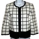 White House | Black Market  Black and White Graph Check Zip Front Jacket NWOT Sz. 4 Photo 0