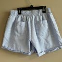 Umgee  Women’s Blue White Striped Boxer Shorts Large Photo 5