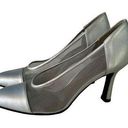 Vintage Yves Saint Laurent Classic Pumps Silver Mesh Pointed Toe Heels Size 7 M Photo 0