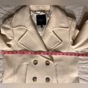 Talbots  Cream Embossed Harringbone Wool Blend Pea Coat - 12 Photo 5