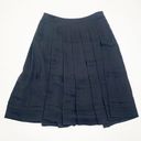 Brooks Brothers  Womens Pleated A-Line Skirt Navy Blue Size 6 Zip Silk - NWT Photo 0