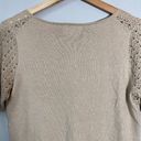 Banana Republic  Women's Small Short Sleeve Organic Cotton Pointelle Sweater Sand Photo 10