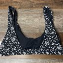 Daisy NWOT Dippin 's Black White Floral Scoop Neck Bikini Top Large Photo 4