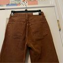 RE/DONE  Brown 70s Ultra High Rise Stovepipe Jeans in Washed Terracotta Photo 6