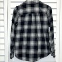 SO Plaid shirt xs button down long sleeve shirt black white  flannel Photo 1