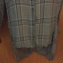 Max Studio Black & White Plaid  Button Down Shirt Size Large Photo 3