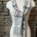 Abercrombie & Fitch Y2K  Grey and Pink Wool Scarf with fringe Photo 0