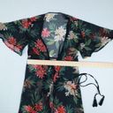 American Eagle  Black Floral Sheer Boho Kimono  Summer Cover-Up Size XS-S Photo 9