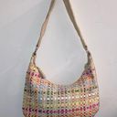 The Sak  Tan, Green, Pink, White, Orange, Blue Striped Woven Ribbon Purse Photo 0