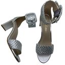 Matisse Footwear Matisse New Hope Woven Leather Sandal Silver Metallic Heeled Sandals, size 7 Photo 0