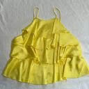 ZARA  Yellow Ruffle High Neck Yellow Tank Top Size Large Photo 0