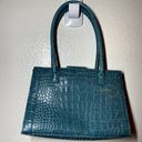 Liz Claiborne  Y2K Vintage Croc Embossed Leather Bow Tassel Purse Shoulder Bag Photo 3