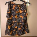 St. John  Collection Silk Medallion Print Sleeveless Tank Top Blouse Rust Brown S Photo 1