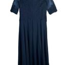 JJ's House  Boat Neck Illusion Asymmetrical Dress Lace Mother Bride Dark Navy 14 Photo 3