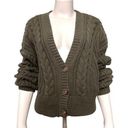 Aeropostale  Boho Style Olive Green Crop Top Cardigan Sweater Size L Photo 0