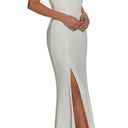 Dress the Population  Sandra Trumpet Gown Dress Women's Med White Plunge Maxi NWT Photo 11