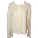 Talbots  Cardigan Sweater L Cream 100% Cotton Mod Style Big Buttons NWOT Photo 0