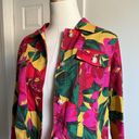 Krass&co Jones &  Pink Yellow Green Tropical Floral Button Down Jacket Photo 4
