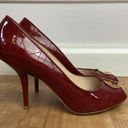 Christian Dior Dior Red Patent Leather Cannage Quilt Peep Toe Pumps Metal Logo Size 38.5/8.5 US Photo 7