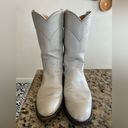 Justin Boots Justin Womens Ivory Cowboy Boots Size 7.5B Round Toe Photo 3