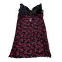 Marilyn Monroe Roses Black Lace L Y2K BabyDoll Goth Gothic Mini Nightie Lingerie Photo 2