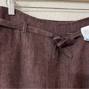 Anne Klein A line‎ 100% Linen Skirt Brown Vintage Woven Academia Chic Photo 5