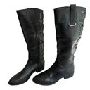 Arturo Chiang  Knee High Buckle Accent Leather Boots, Sz 7 Photo 2