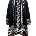 Chico's Chico’s Aztec print open front fringed cardigan front Black White  size XL Photo 5