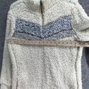 Weatherproof  Vintage Womens Faux Sherpa Pullover Sweater S Cream Chevron 1/4 Zip Photo 4