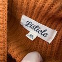 Listicle  Long Sleeve Turtleneck Knit Pullover Sweater Cropped Umber Size Medium Photo 1