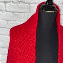 Red knit handmade shawl/scarf approx 61x19.5 Photo 5