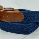 Vintage Blue  Braided Woven Belt with Brown Trim Size Small S Womens Photo 8