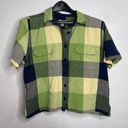 Christopher & Banks Christopher Banks Green Plaid Button Up 100% Cotton Shirt Adult Size L Photo 3