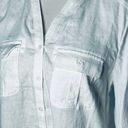 Nicole Miller  White Linen Button Down Shirt New M Photo 2