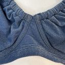 Abercrombie & Fitch  Sz M Curve Love Tie Strap Underwire Bikini Top Blue Sparkly Photo 3