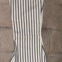 Buckle White And Dark Blue Stripped Bell Bottoms Photo 0