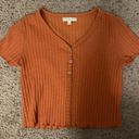 Chelsea & Violet Ribbed Orange Crop Top Photo 0