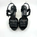 Ralph Lauren  Gwen Black Leather Ankle Strap Wedge Sandals Women's 9 US Photo 4