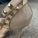 Wild Diva Lounge Studded Nude Heels Photo 2