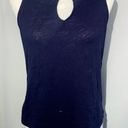 New York & Co. Soho Jeans Navy Tank Top with Keyhole Accent, Small Photo 0