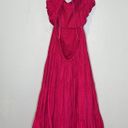 Anthropologie  Let Me Be Cutout Tiered Dress Open Back Maxi Hot Pink Extra-Small Photo 7