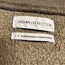 Urban Outfitters  Olive Green Khaki V Neck Oversized Relaxed Sherpa Sweatshirt L Photo 2