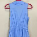 Natori  Cotton Poplin Belted Shirt Dress Midi Length Sky Blue Size S Photo 8