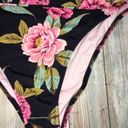 Shade & Shore Floral Tie Black Bikini Bottoms Photo 2