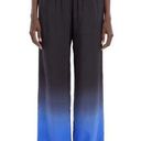 The Row  Avant Ombre Black Blue Relaxed Silk Shantung Pants Size XS Photo 0